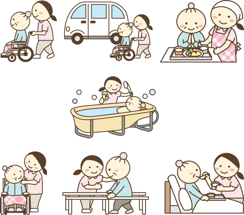 介護保険適用外サービス介護の無料イラスト素材集けあぴく