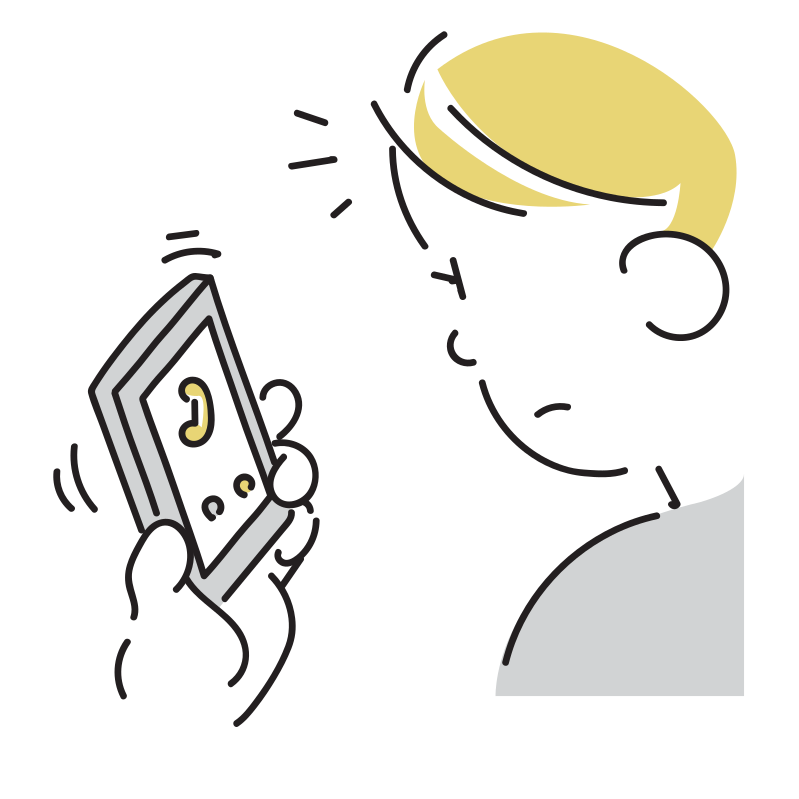 電話の無料イラスト - アイコン・電話をかける人 - チコデザ