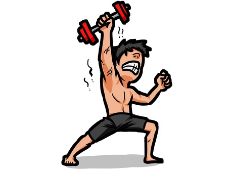 フリーイラスト6種類のバーベルで体を鍛える男性のセットでアハ体験GAHAG著作権フリー写真・イラスト素材集 - GAHAG著作権 フリー写真・イラスト素材集