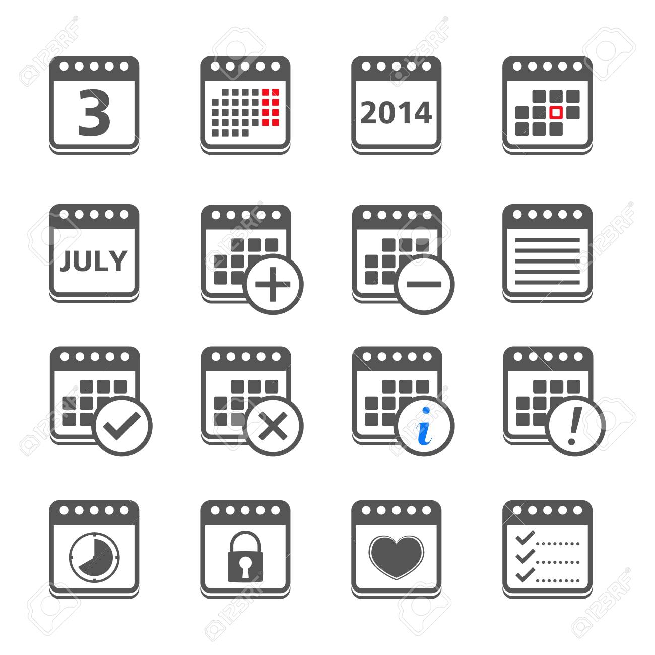 カレンダーのアイコンセット イラスト素材6327466- フォトライブラリ