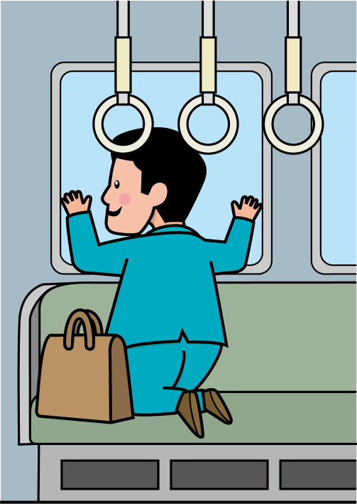 電車の座席に座る人々の光景のイラスト素材67150945- PIXTA