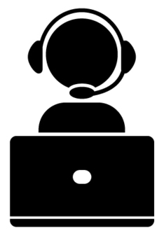 コールセンターのサポート担当者スタッフのアイコン無料ベクトル素材