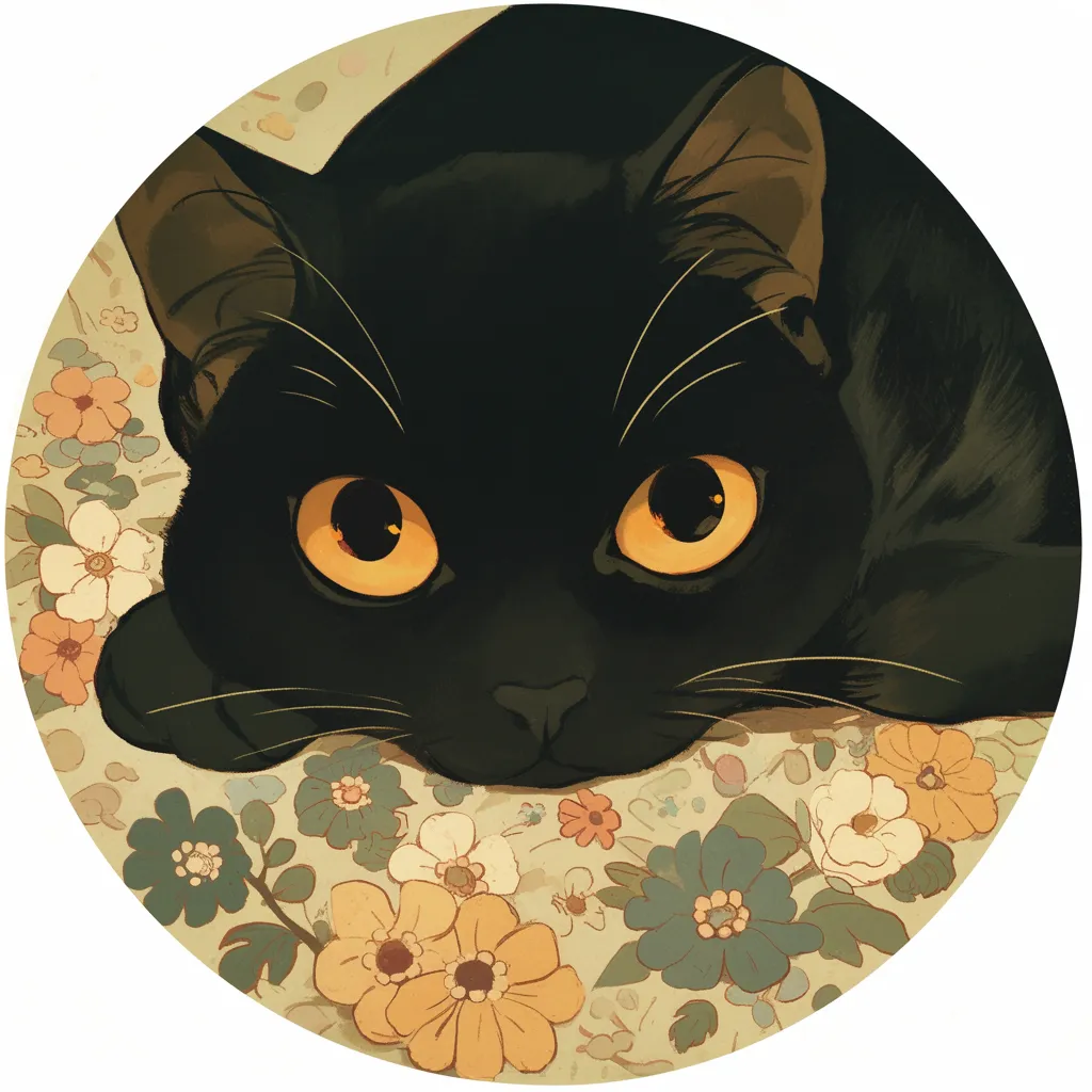 黒猫アイコンの好奇心旺盛な子猫イラスト・フリー素材なら「シンテリ」