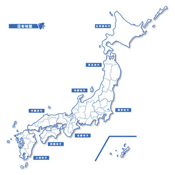 日本地図無料フリーイラスト素材集 Frame illust