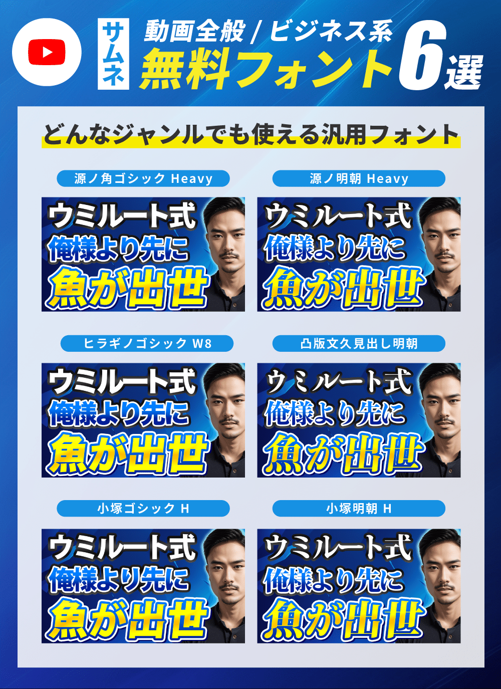 Youtubeの「サムネイル」で人気のあるフリーフォントまとめフォントラボ