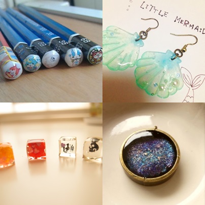 ダイソーでＵＶレジンを楽しもう♪宇宙塗り＆大人なハロウィンアクセサリー♪とりどり