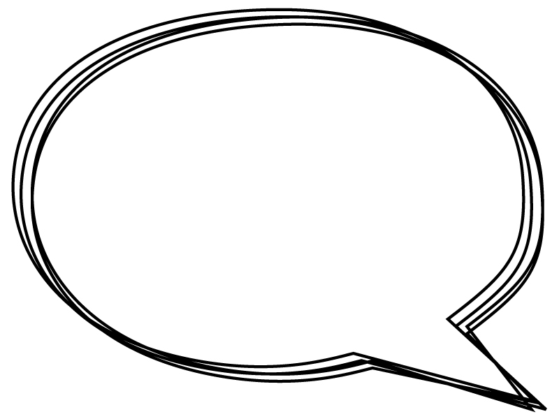 吹き出しのシルエット無料のAi・PNG白黒シルエットイラスト