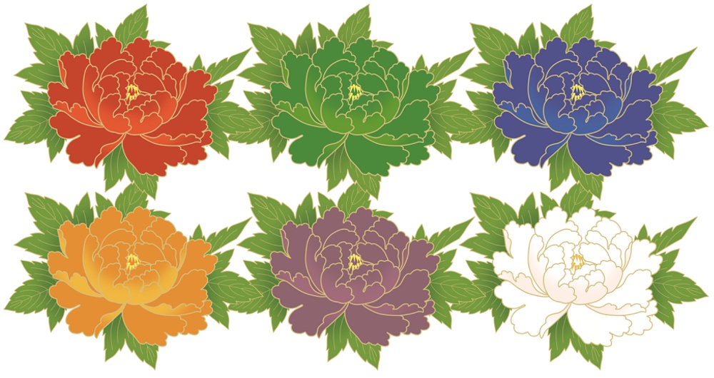 日本的な牡丹柄のイラスト素材29049540- PIXTA