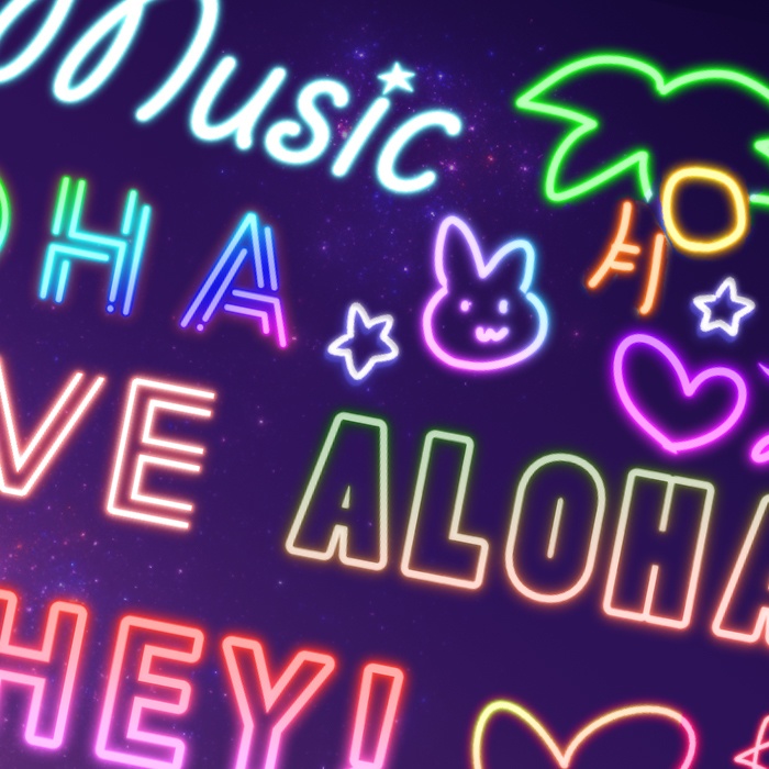 Photoshopのレイヤー効果でネオン文字を作る方法