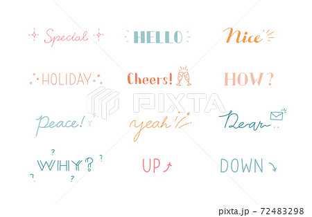 英語の単語と手描きイラストのセット 文字 カリグラフィー 筆記体 言葉 かわいい 飾り 装飾のイラスト素材72483295- PIXTA