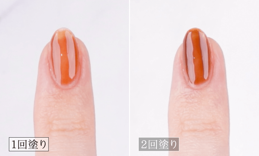 エクセル ネイルポリッシュ 2021年春の限定色を使った「地層ニュアンスネイル」