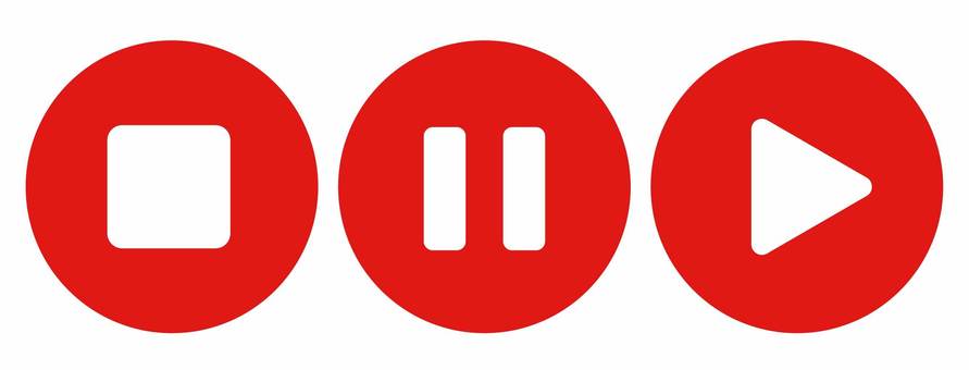 再生ボタンと停止ボタンと一時停止ボタンと早送りボタンのアイコンセット。ベクター。のイラスト素材89072472- PIXTA