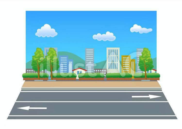 フリーイラスト都市につながる道路パブリックドメインQ：著作権フリー画像素材集