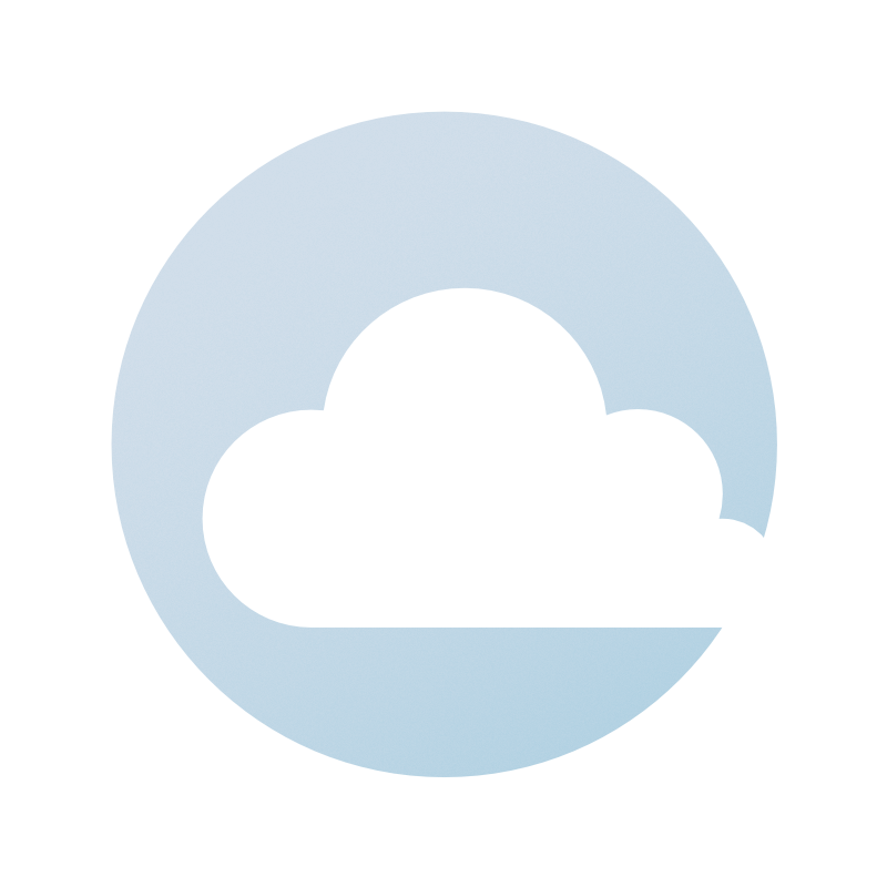 カラフルな虹と雲のロゴ