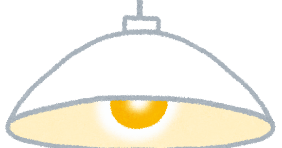 ひらめきの電球アイコンよはくにイラスト