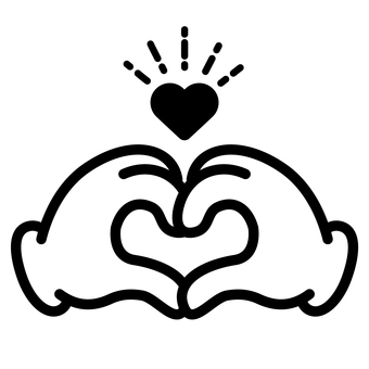 ハートのうちわイラスト素材 : ハートの素材屋