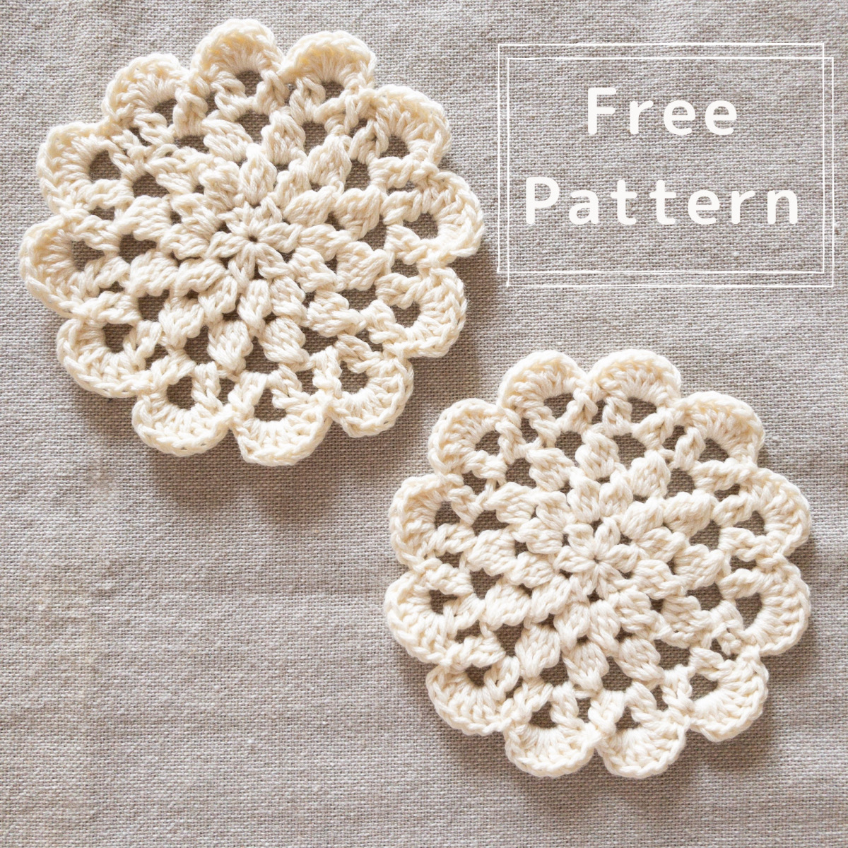 かぎ針編み ネコのコースターの編み方 編み図・動画つきちいさな桜.com