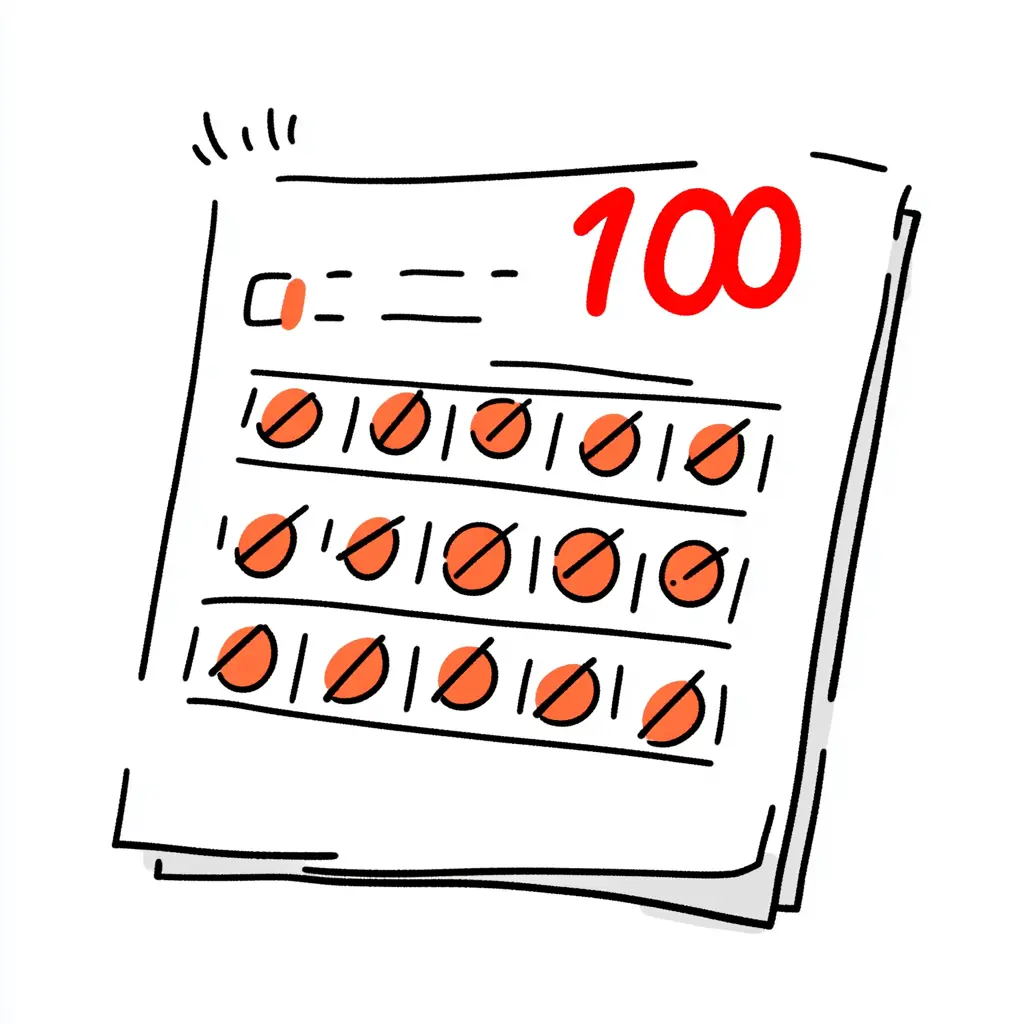 色塗りできるテスト用紙のイラストぬれよん-ぬれるフリーイラスト