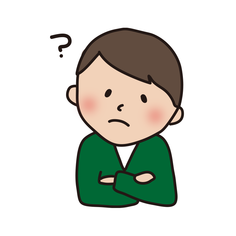 腕を組んで困り顔の男性の立ち絵のイラスト素材FYI07815234ストックフォトの Qlean Market キュリンマーケット