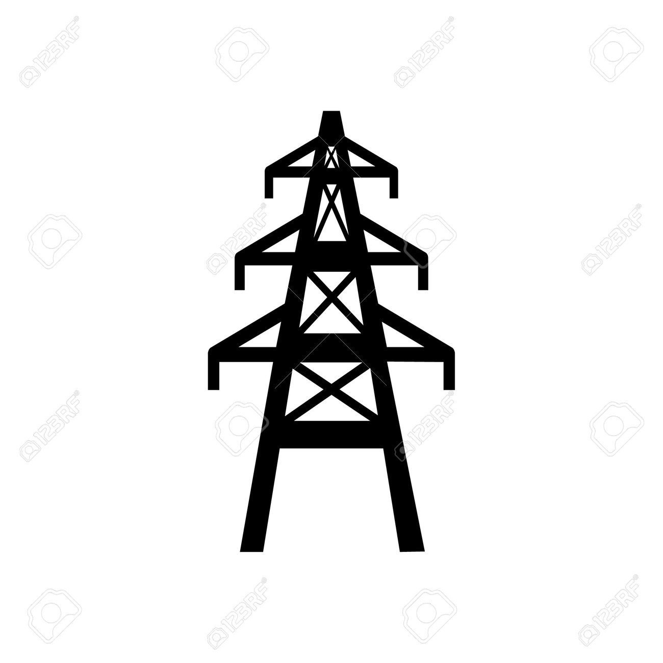 高電圧送電線の鉄塔。アイコン作成に適したセット ストックベクター ©A7880S 119211232