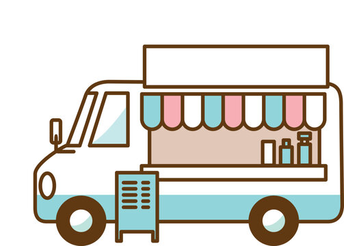 レトロなキッチンカーイラストai illustrator fileUS$5.00 eachAi & PNG File