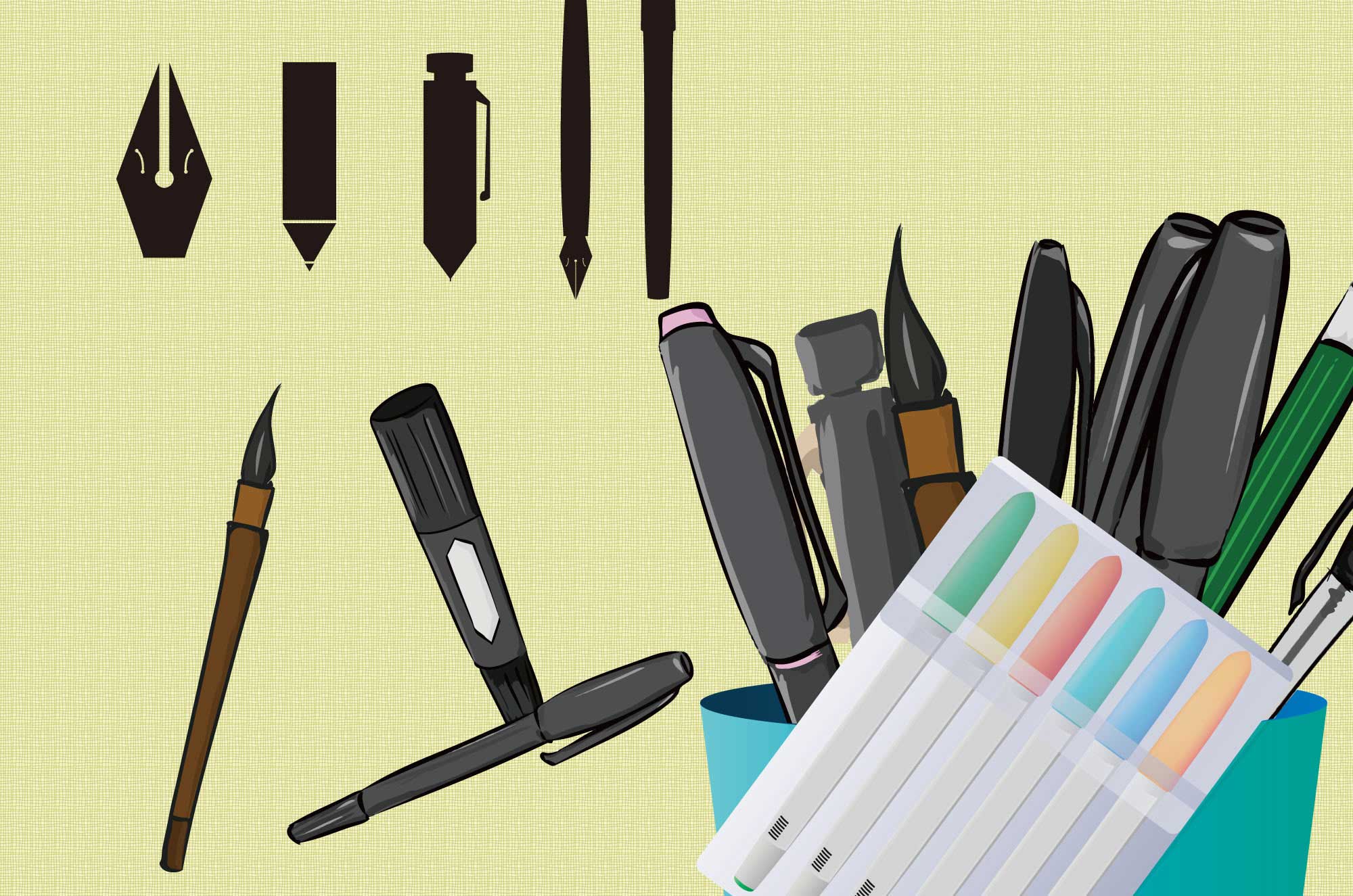 イラスト用水性筆ペン ペールイエロー系 3色入100円ショップ 100円均一 100均一 100均: 100円雑貨&日用品卸-BABABA -通販 - Yahoo!ショッピング