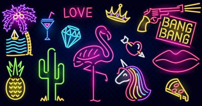 Illustrator Tutorial 1000人達成記念背景を演出してリアルなネオンサインを作るAdobe Illustrator CC2021