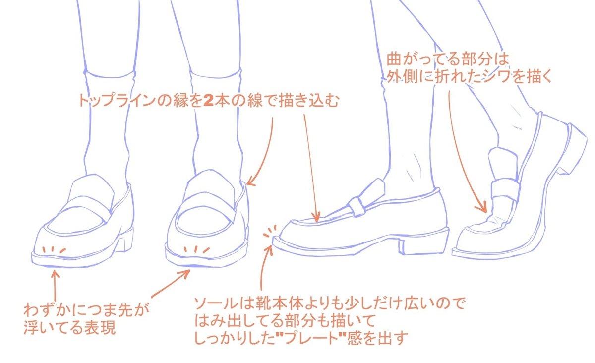 靴のイラスト描き方。絶対おさえておきたいポイント ヒール・ブーツ・スニーカーお絵かき講座パルミ