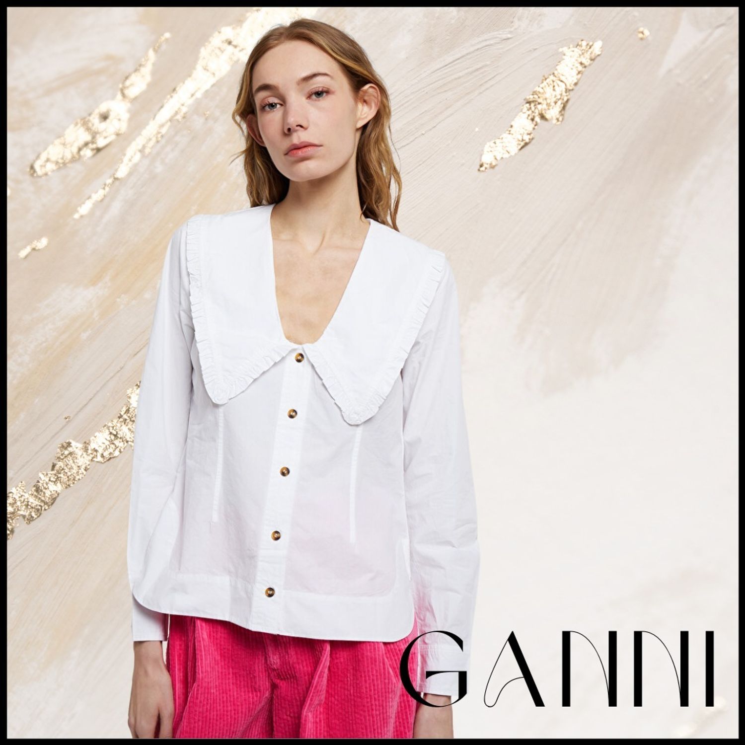 コントラストデザインポプリントップス ZARA ぺプラム 着用一度のみ - メルカリ