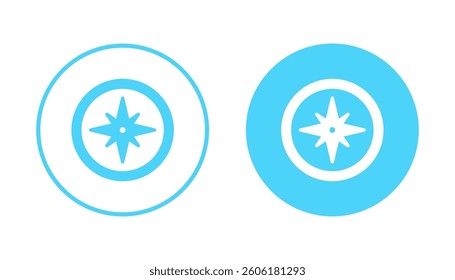 色塗りできるコンパスのイラストぬれよん-ぬれるフリーイラスト