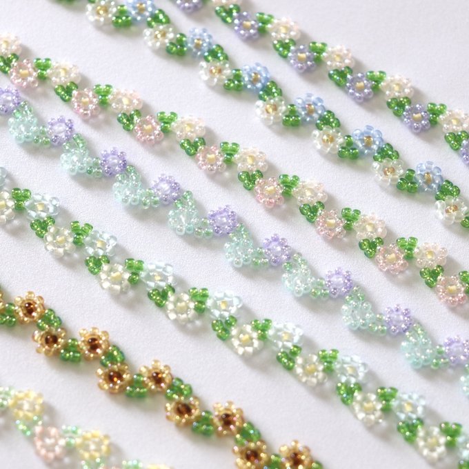 フラワーモチーフのネックレス Early spring 」の作り方ぬくもり