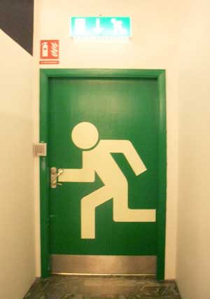 避難誘導標識 非常口 120×360×1mm 表示:矢印無し 緑地065301