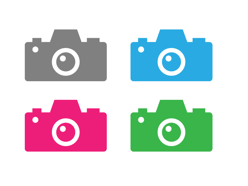 色塗りできるカメラ レトロ のイラストぬれよん-ぬれるフリーイラスト