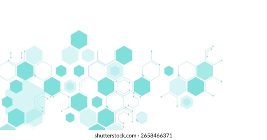 カラフルな六角形デザインの最小限のパンフレットテンプレートPremiumベクトル素材