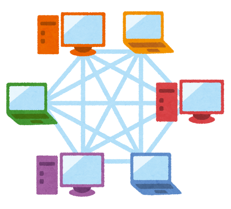 ネットワーク無料のAi・PNG白黒シルエットイラスト