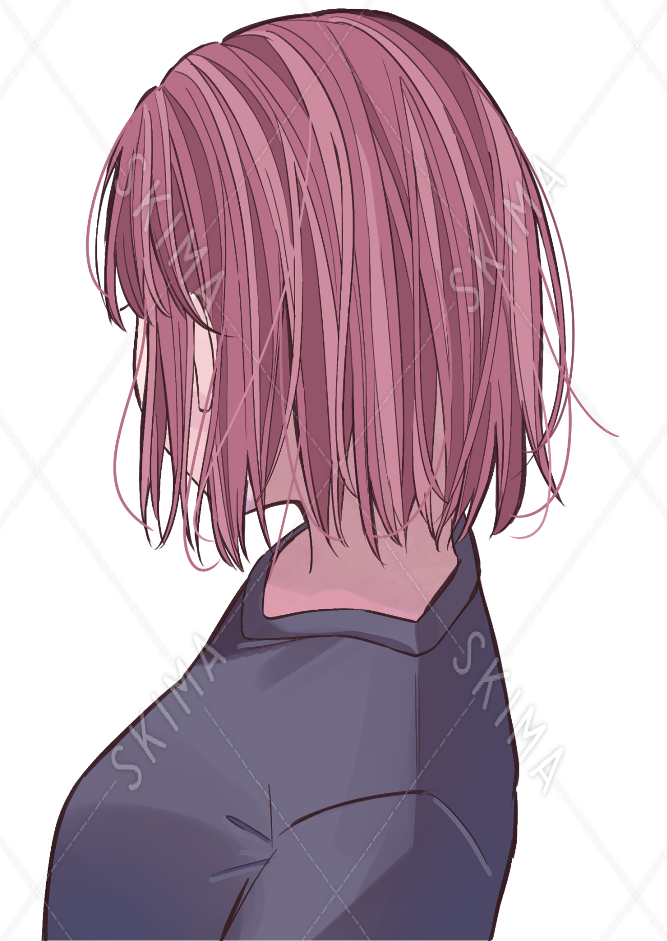 ツインテール女子の後ろ姿イラスト – Unlimited -フリー素材サイト