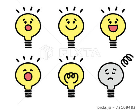 閃いてビックリマークを浮かべる男性の顔のイラストフリー素材 イラストミント