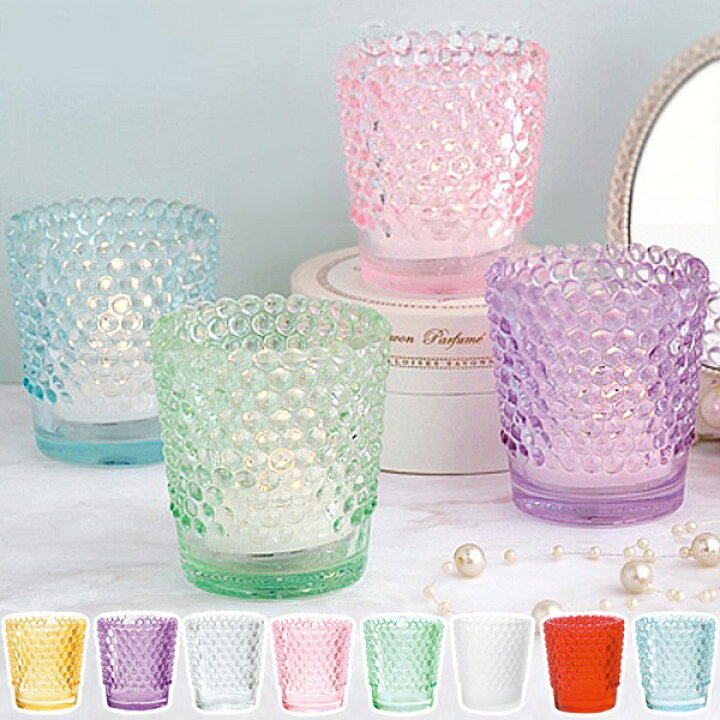 虹色のカラフルな透明ガラスキャンドルホルダー大豆ワックスキャンドル作り用8オンス10オンス