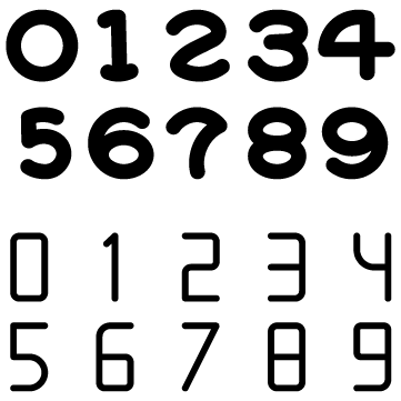 デジタル数字のシンプルなイラスト 数字の5の電子図Premiumベクトル素材