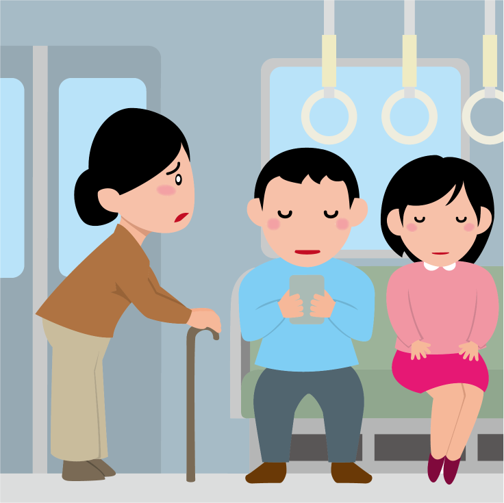 フリー素材電車の車内 3枚背景イラストみんちりえ