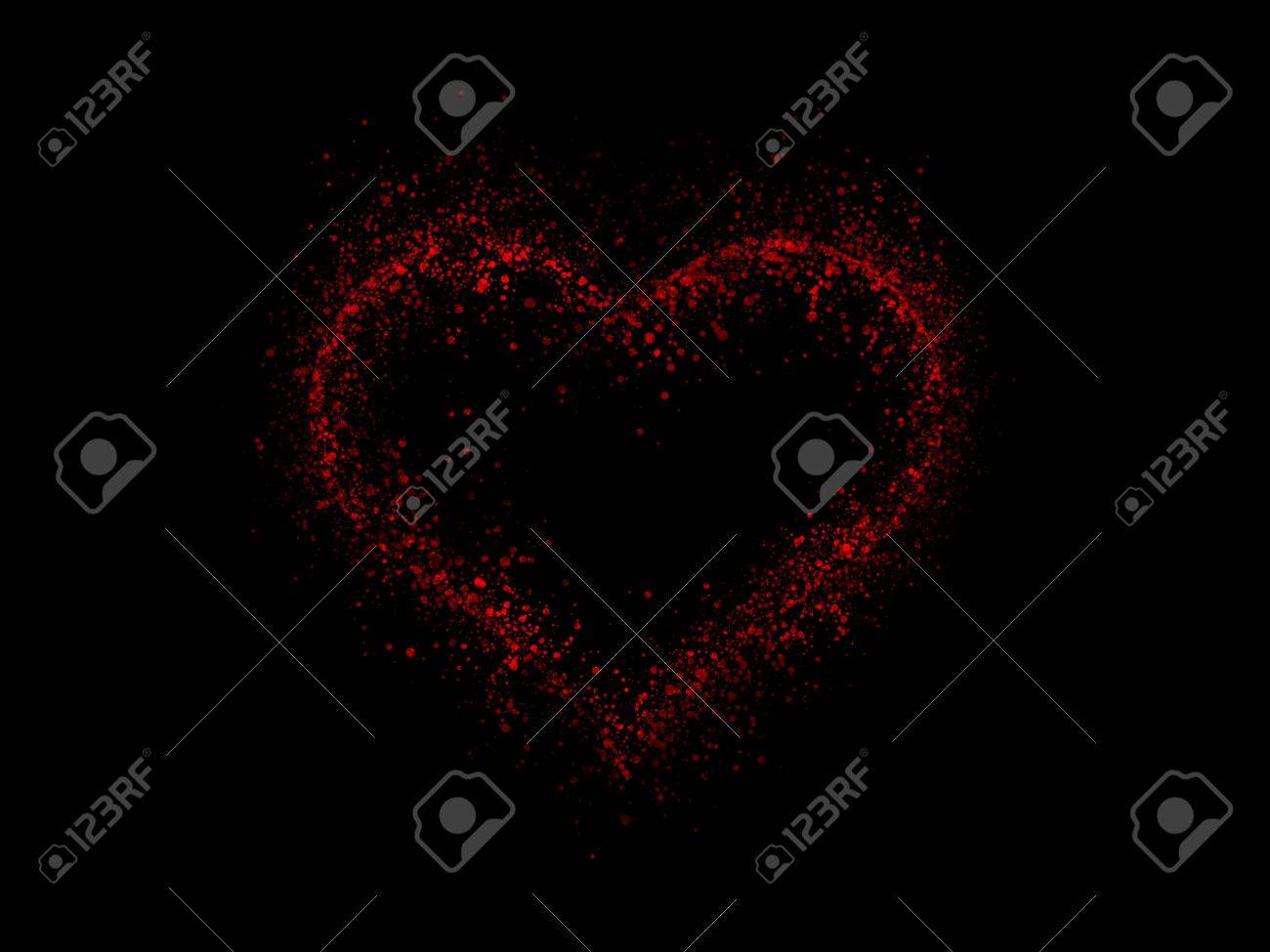 黒い背景に赤いネオンハート」のイラスト素材 1672727611Shutterstock