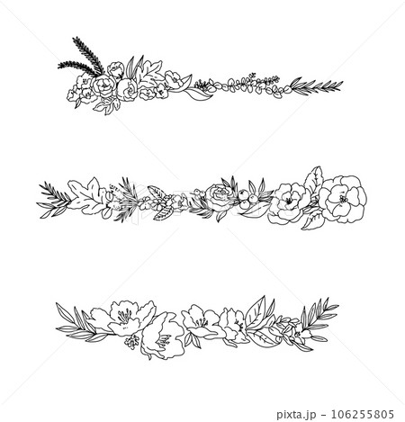 手描きのライン素材：イラスト無料