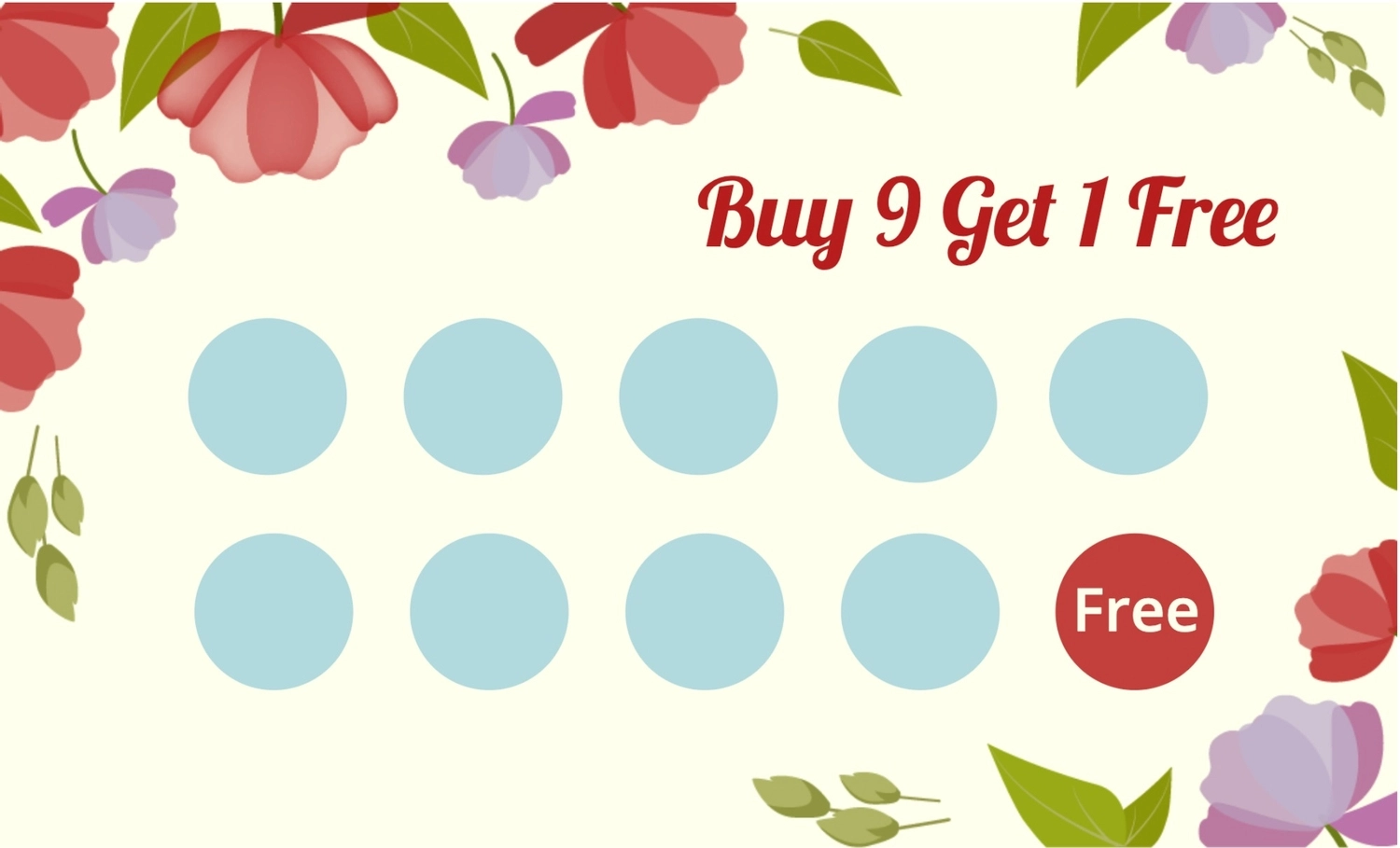 無料カードテンプレート – スタンプカードのデザイン カラー 10個4色展開ASOBOAD