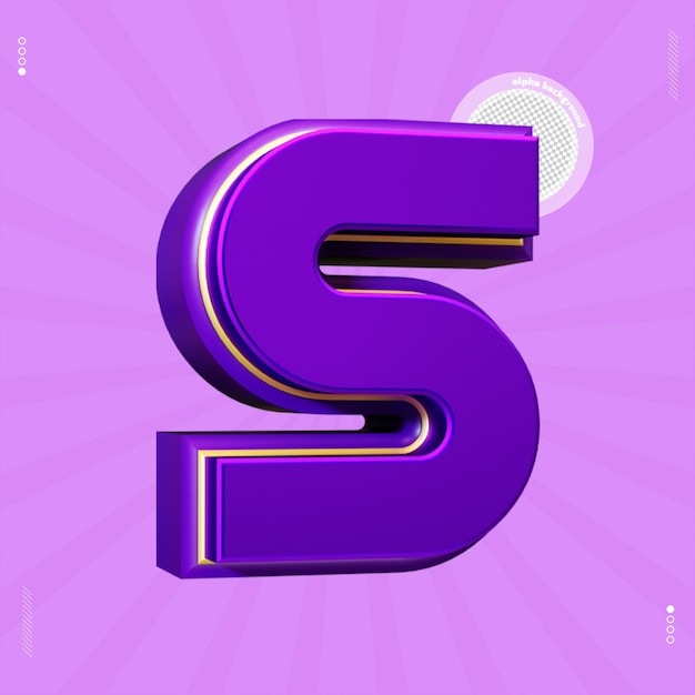 3 d レンダリングでアルファベット文字 n デザインPremium PSD