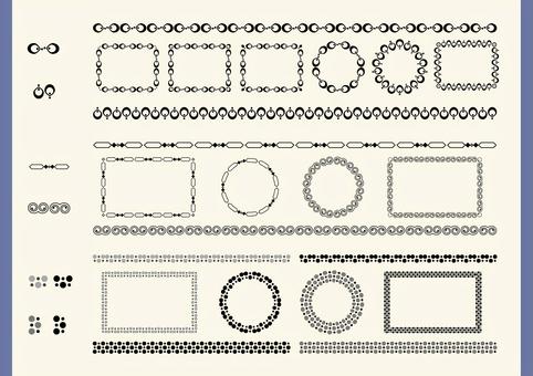 枠・飾り枠・飾り罫・飾り線 クローバーおしゃれなデザイン 無料イラスト素材