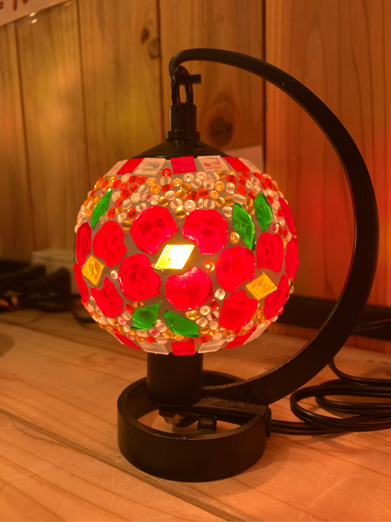 昨日のお客様🪬 市内から5歳の可愛いお客様🩷 デザインから作成まで全部1人で頑張りました とってもしっかりしてて ランプも綺麗に作ってくれましたありがとうございました🤗トルコランプトルコモザイクランプトルコランプワークショップトルコランプ体験埼玉