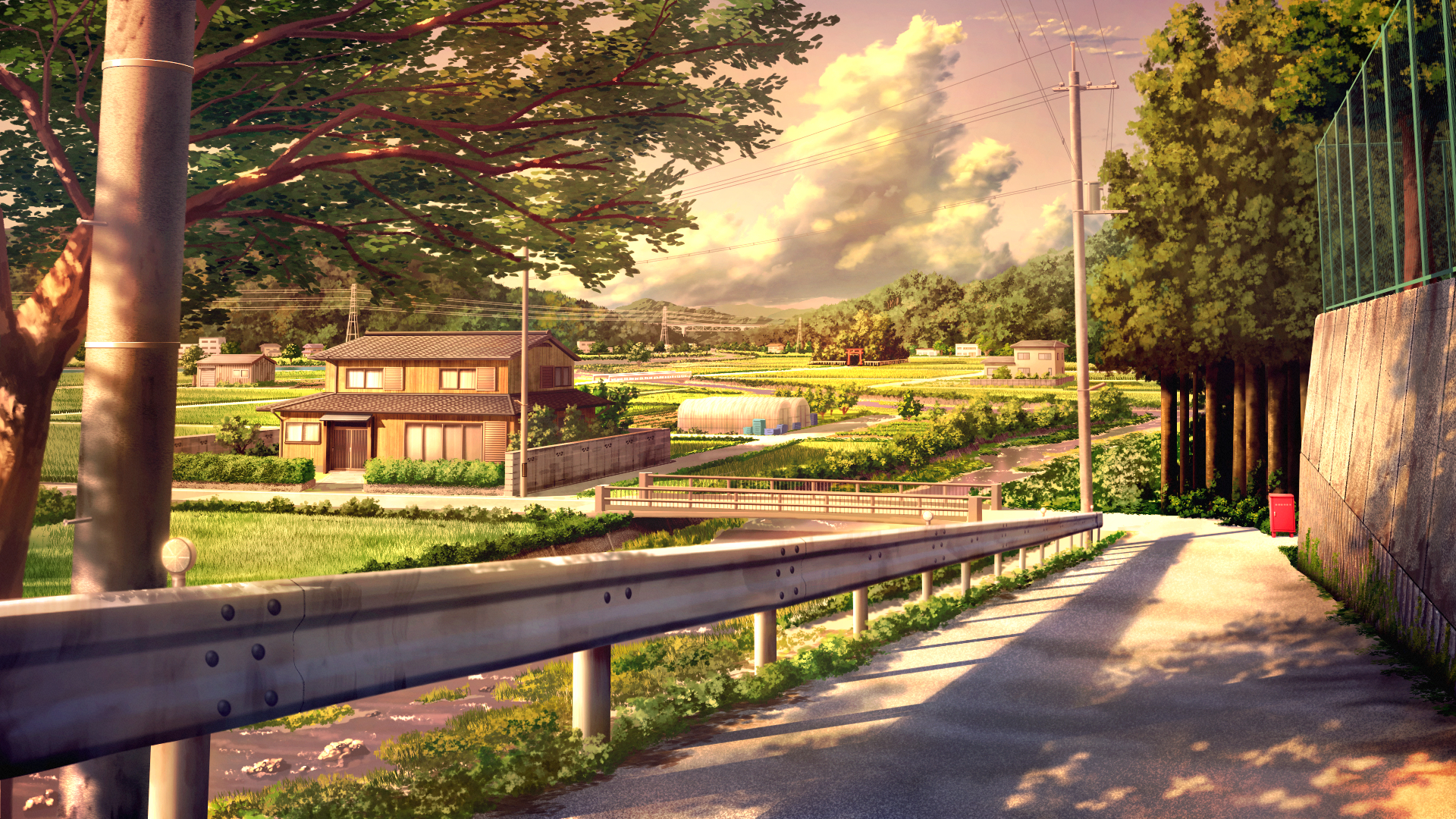 フリー素材「住宅地の道」