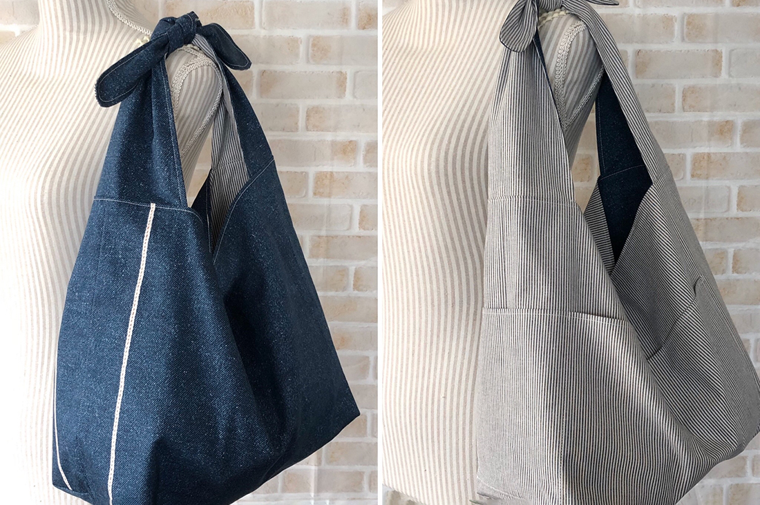 切らない！手ぬぐい1枚で作るエコバッグの作り方 あずま袋編 │koshirau 拵う こしらう