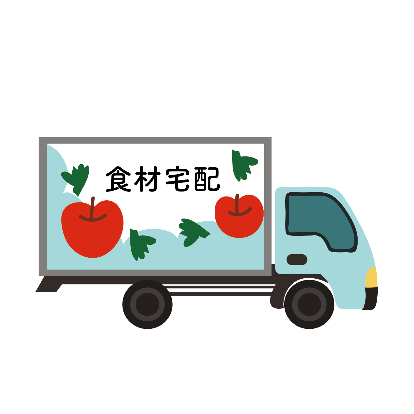 郵便車・郵便配達軽バン – 商用無料の車・乗り物フリーイラスト素材・ぬりえ – ビークルイラスト