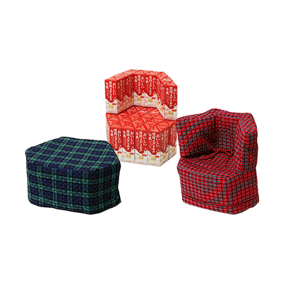 牛乳パック椅子 四角バージョンソーイングブログ☆